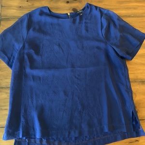 The limited royal blue embossed blouse